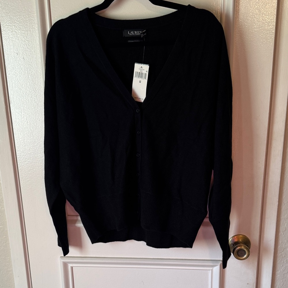 Ralph Lauren Black V-Neck Cardigan - Picture 4 of 7